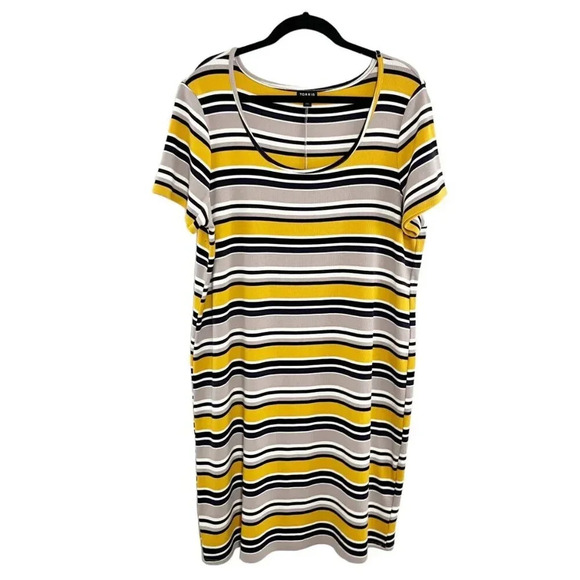 Torrid Multicolor Striped Casual Short Sleeve Midi Dress Women's Plus Size 1X - Picture 1 of 9